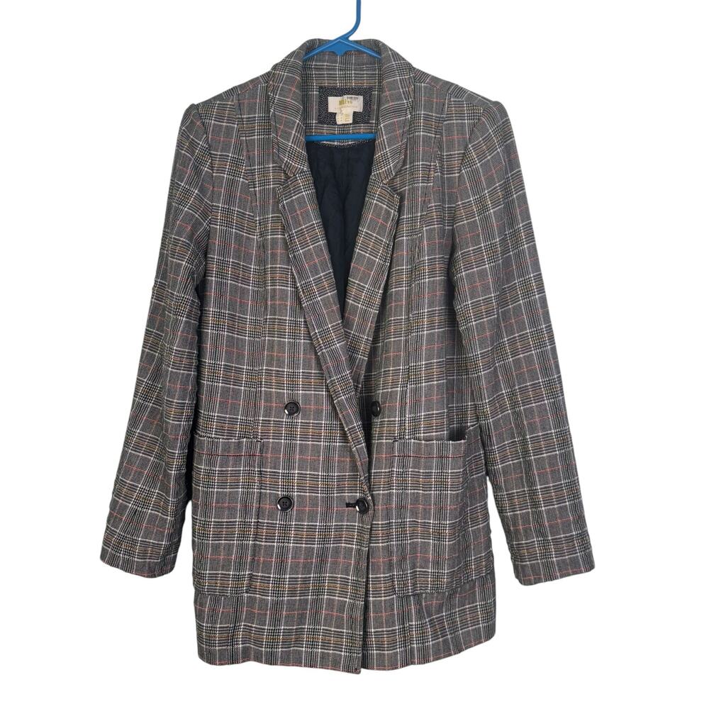 Anthropologie Maeve‎ Lilith Relaxed Fit Herringbone Size 10 Blazer Academic